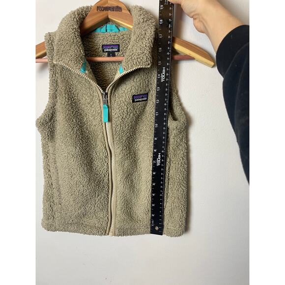 Patagonia Kids Fleece Vest Small Los Gatos Vest Sz Small 7-8 Deep Pile Oatmeal - Picture 7 of 9